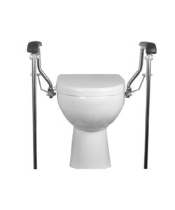 Toiletbeugelset met vaste steunpoten h25cm RVS gepolijst