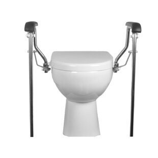 Toiletbeugelset met vaste steunpoten h25cm RVS gepolijst