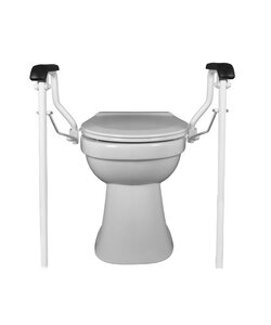 Toiletbeugelset met vaste steunpoten h25cm RVS wit