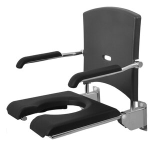 Douchezitting pu U-uitsp. +rug/arml opklapb RVS gepolijst
