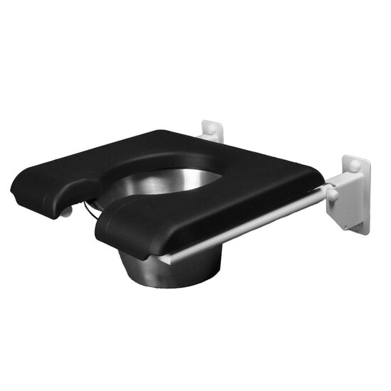 JadaCare Douchezitting U-uitsparing geleide rails RVS wit