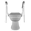 JadaCare Toiletbeugelset met instelbare steunpoten h25cm RVS wit