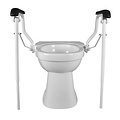 JadaCare Toiletbeugelset met instelbare steunpoten h25cm RVS wit