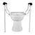 JadaCare Toiletbeugelset met vaste steunpoten h25cm RVS wit