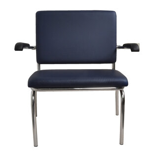Douchestoel comfort plus  opklapb armleggers RVS gepolijst
