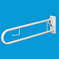 JadaCare Toiletbeugel opklapbaar 90 cm + closetrolhouder staal wit