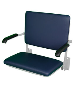 Douchezitting XL wit met blauwe bekleding
