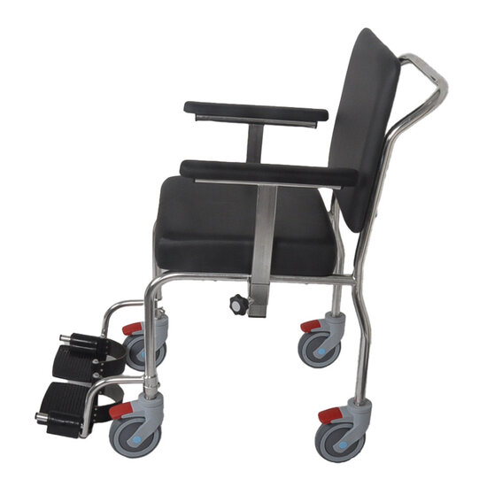 JadaCare Douchestoel Comfort verrijdbaar hoogte instelbare armleggers