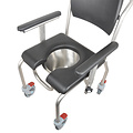 JadaCare Douche-/toiletstoel uitsp.duw RVS geglaspareld