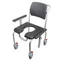 JadaCare Douche-/toiletstoel uitsp.duw RVS geglaspareld