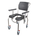 JadaCare Douche-/toiletstoel uitsp.duw RVS geglaspareld