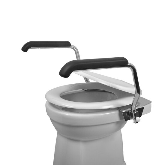 JadaCare Toiletbeugel-set  armleggers h25 cm  RVS gepolijst softclose zitting + deksel wit