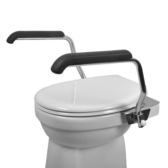 JadaCare Toiletbeugel-set  armleggers h25 cm  RVS gepolijst softclose zitting + deksel wit