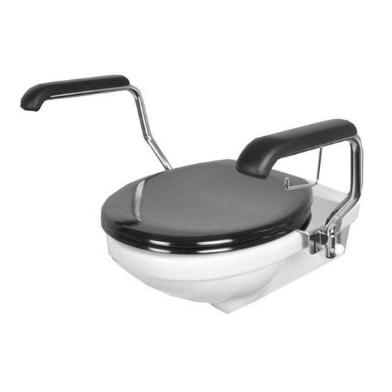 JadaCare Toiletbeugel-set  armleggers h25 cm  RVS gepolijst softclose zitting + deksel wit