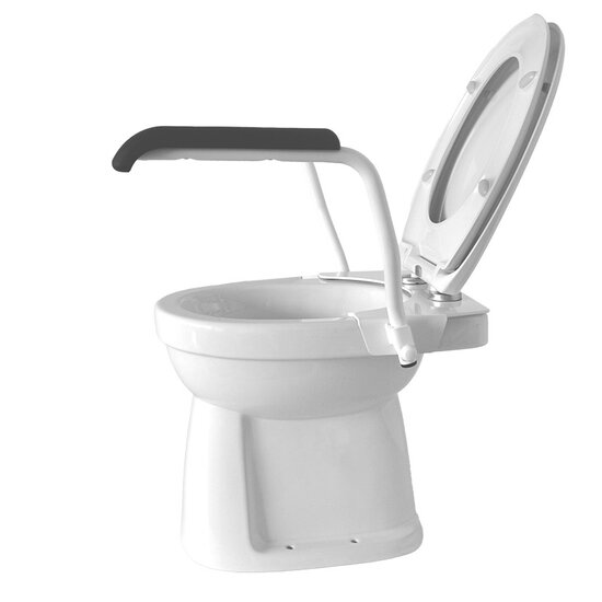 JadaCare Toiletbeugelset h25 cm staal wit softclose toiletzitting met deksel wit