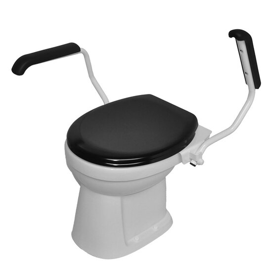 JadaCare Toiletbeugel-set  h25 cm  RVS wit softclose zwart zitting + deksel