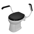 JadaCare Toiletbeugelset h25 cm staal wit softclose zwart zitting + deksel