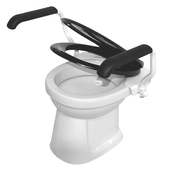 JadaCare Toiletbeugel-set  h25 cm  RVS wit softclose zwart zitting + deksel