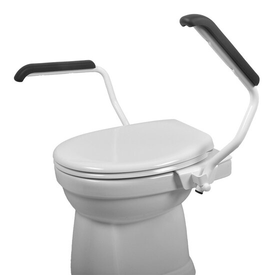 JadaCare Toiletbeugel-set  hoogte 25 cm  toiletzitting & deksel staal wit | incl. bevestiging