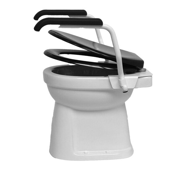 JadaCare Toiletbeugel-set  h25 cm  RVS wit soft close zwart zitting + deksel