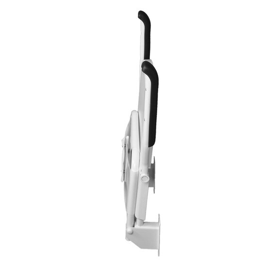 JadaCare Douchezitting verkorte zitdiepte 32 cm rugdeel met armleggers 39 cm rvs wit