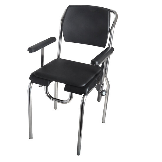 JadaCare Douche-/toiletstoel Ω-uitsparing staand RVS gepolijst