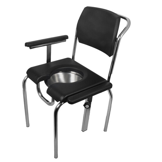 JadaCare Douche-/toiletstoel Ω-uitsparing staand RVS gepolijst