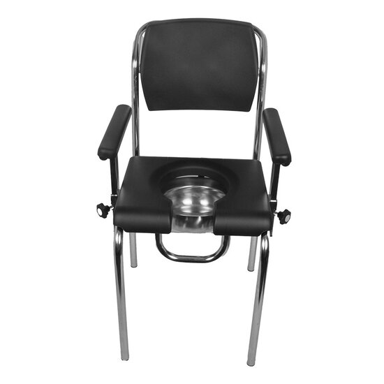 JadaCare Douche-/toiletstoel Ω-uitsparing staand RVS gepolijst