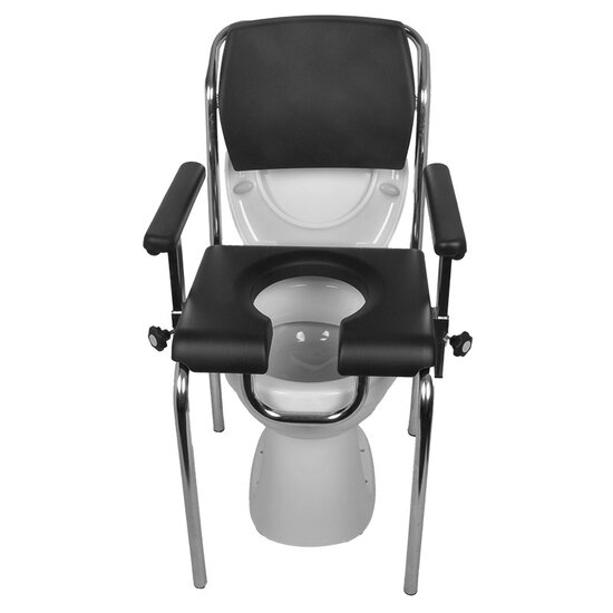 JadaCare Douche-/toiletstoel Ω-uitsparing staand RVS gepolijst