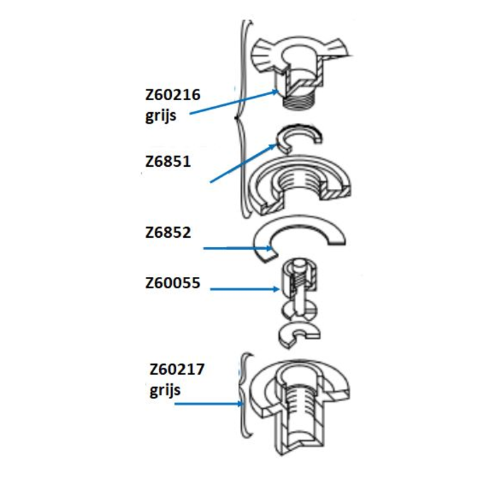 Zodiac Ventiel pakking - Z6852 - zwart