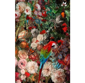 Ter Halle Glasschilderij 80x120cm Parrot with Flowers