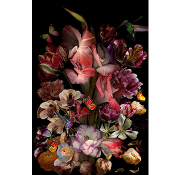 Ter Halle Glasschilderij 120x80cm Flowers