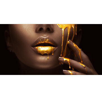 Glasschilderij 160x80cm the Golden Lips