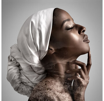 Glasschilderij 80x80cm The Woman