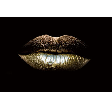 Ter Halle Glasschilderij 120x80x0.4 Gouden lippen
