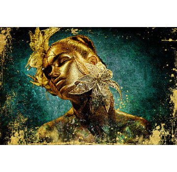 Ter Halle Glasschilderij 120x80x0.4 Golden woman