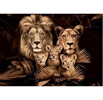 Ter Halle Glasschilderij 160x110x0.4 Lion family