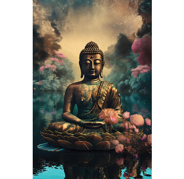 Ter Halle Glasschilderij 80x120x0.4 Buddha