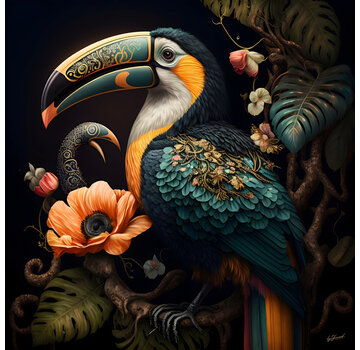 Ter Halle Glasschilderij 120x120x0.4 Toucan