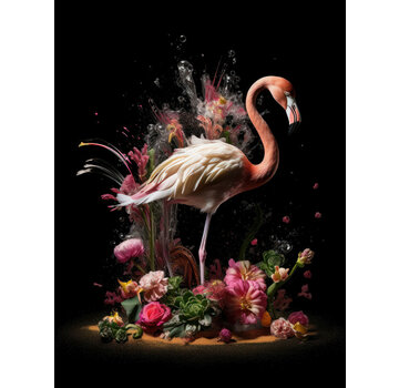 Ter Halle Glasschilderij 80x120x0.4 Flamingo