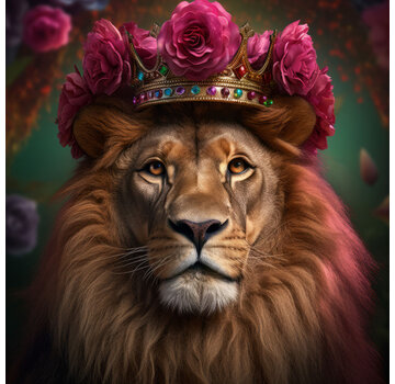 Ter Halle Glasschilderij 80x80x0.4 King Lion