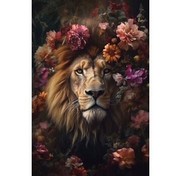 Ter Halle Glasschilderij 80x120x0.4 Flower Lion