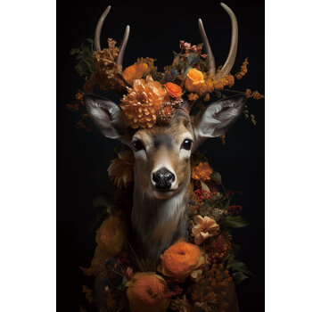 Ter Halle Glasschilderij 80x120x0.4 Bloemen Hert