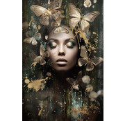 Ter Halle Glasschilderij 80x120x0.4 Golden Butterflies