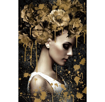 Ter Halle Glasschilderij 110x160x0.4 Gouden dame