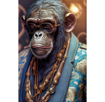 Ter Halle Glasschilderij 80x120x0.4 Mr Aap