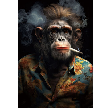 Ter Halle Glasschilderij 110x160x0.4 Rokende aap