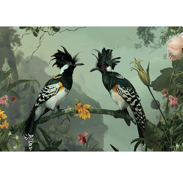 Ter Halle Glasschilderij 160x110x0.4 Vogels op een tak