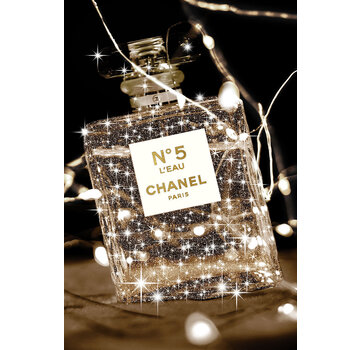 Ter Halle Glasschilderij 80x120cm Parfumfles goud