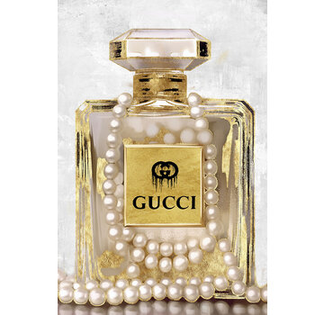 Ter Halle Glasschilderij 80x120cm Parfumfles goud